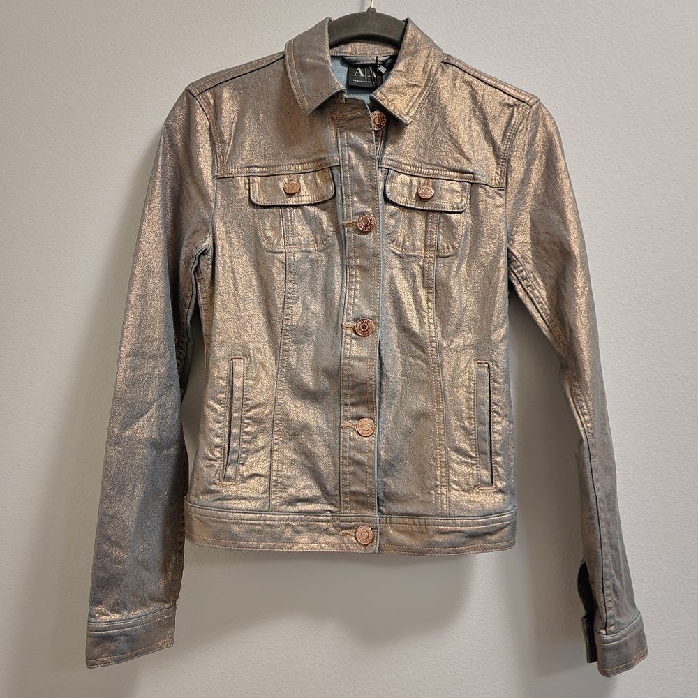 NWT Armani Exchange Rose Gold Jean Jacket